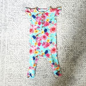 Posh Peanut Ruffled Cap Sleeve Romper